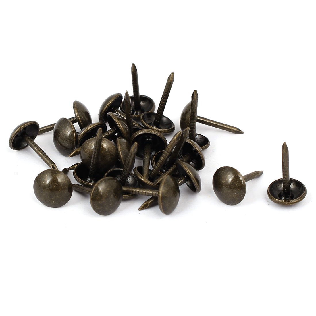 Sourcingmap Leather Sofa 8mm x 15mm Round Head Upholstery Tack Nail Black Bronze Tone 25pcs