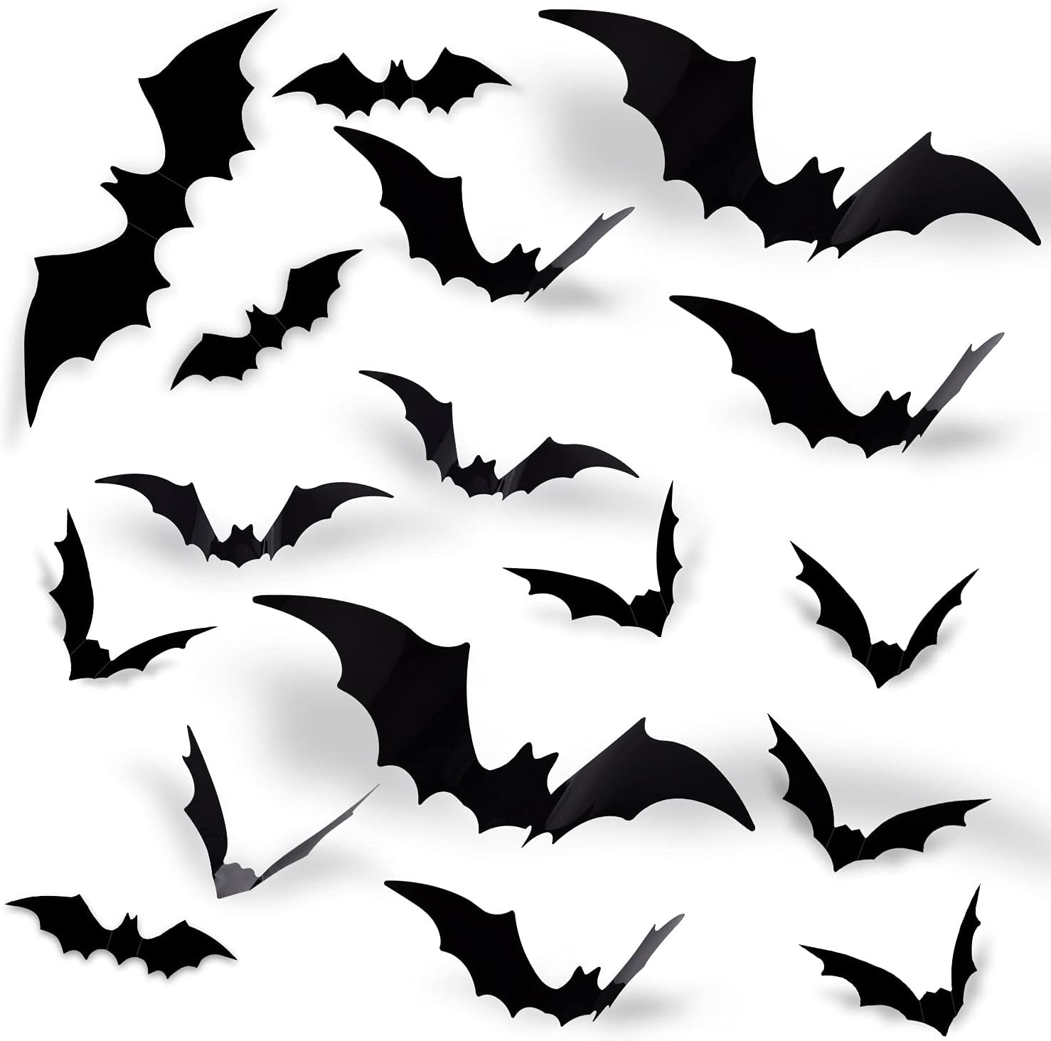 Window Treatments - 78 Pcs Bats Wall Decor 3D Bats Halloween Decorations Indoor Outdoor, 4 Different Sizes PVC Bat Wall Stickers for Home Decor DIY Bathroom Bedroom Door Decor Halloween Party Decorations Supplies