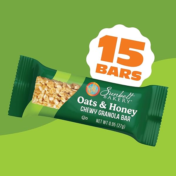 SUNBELT BAKERY OATS & HONEY CHEWY GRANOLA BARS, 14.26 OZ. 15 COUNT (BOX OF 1)