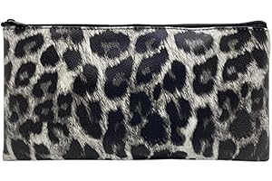 FITULABO Zippered Security Bank Deposit Bag, PU Leather Cash and Coin Utility Pouch Bank Envelopes with Zipper (Black leopard)