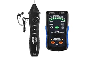 Network Cable Tester, Wire Tracer Tone Generator and Probe Kit for RJ45 RJ11 BNC Cat4 Cat3, Circuit Tracer Poe LAN Tester wit