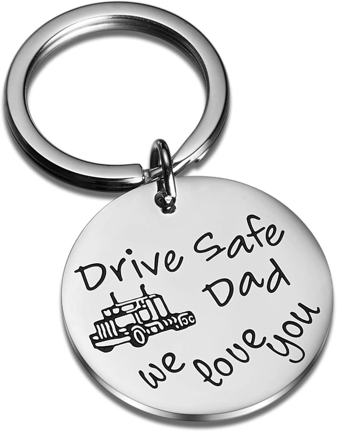 CJ&M Truck Driver Keychain - Trucker & Truck Dad - Father's Day & Papa Gift, L