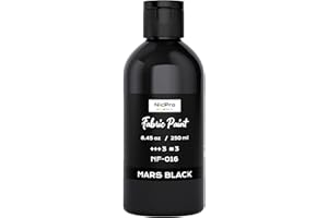 Nicpro Black Fabric Paint, 8.45 oz (250 ml) Fabric Paint for Clothes Permanent, Clothing Paint for Christmas Decorations, DIY