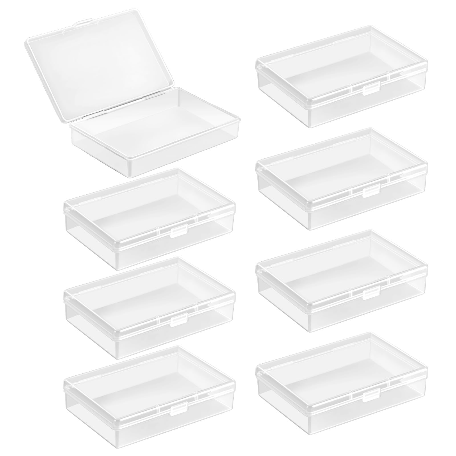 8 PCS Small Plastic Containers with Lids, Mini Rectangular Empty Small Plastic Box, Storage Box with Lid Bead Storage Box, Craft Storage for Items and Other Projects Schrauben Weglegen