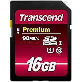 Transcend 16GB SDHC Class 10 UHS-1 Flash Memory Card Up to 60MB/s (TS16GSDU1)