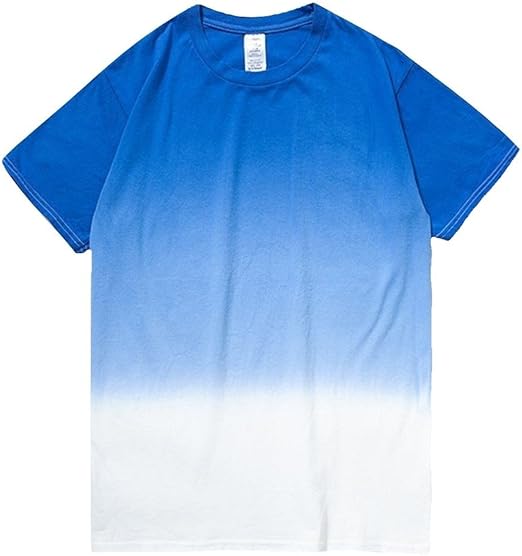 Amazon Co Jp Plus Nao プラスナオ 半袖tシャツ クルーネックtシャツ メンズ 男性用 トップス 夏 バイカラー グラデーションカラー ビビットカラー カ Xxl ホワイトｘブルー 服 ファッション小物