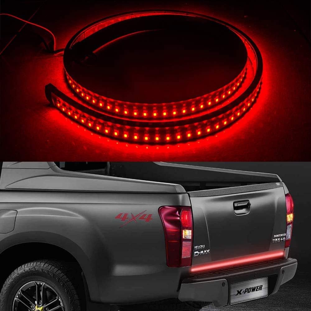 GoodRun 48" Triple LED Tailgate Light Bar w/Sequential Amber Turn Signal White Reverse Lights Parking, Brake, Weatherproof No Drill Install for Pickup, RV, SUV, Boats Truck Tailgate (PK-02): Automotive