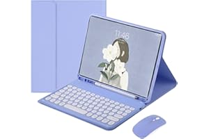 Keyboard Case Mouse for Samsung Galaxy Tab A11 / Tab A9 8.7 Inch 2025 Case with Cute Round Key Detachable BT Color Keyboard C