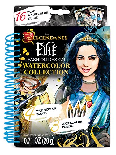 Disney Descendants Evie Fashion Design Watercolor Painting 