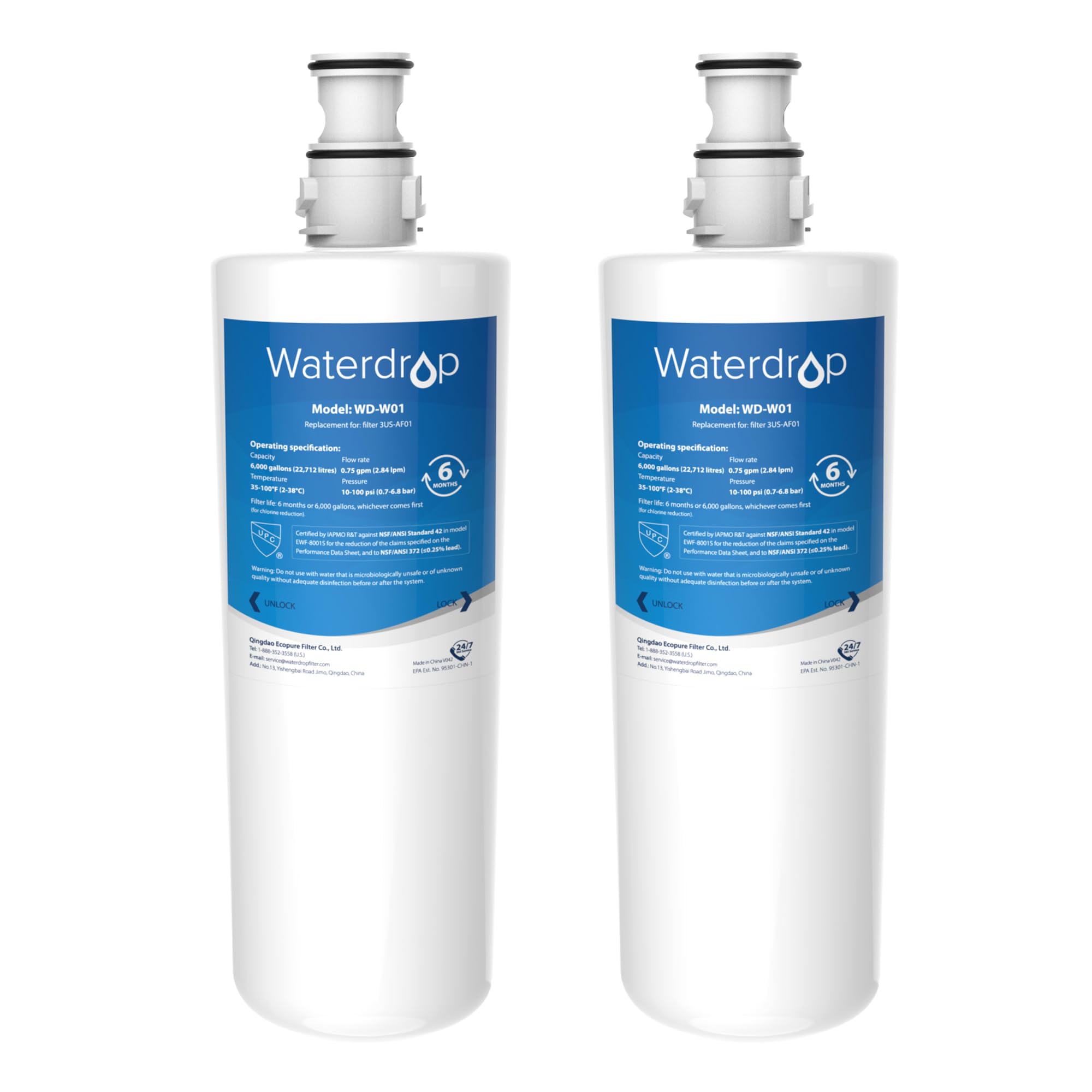 Waterdrop Water Filters Replacement for InSinkErator®, Compatible with InSinkErator® Hot Water Tap F701R, F-701R, 3US-AF01, HC-3300, GN-1100, 3M AP3-765S, 70020019835 (2)