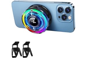 Phone Cooler for Gaming, Cell iPhone Cooling Fan Hot Weather, Portable RGB Mobile Enfriador para Celular Case, Ventilador par
