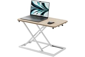 ALMIRANTRA Height Adjustable Standing Desk Converter, Stand up Desk Riser on The Table, Adjustable Table Computer Workstations top Apply for Laptop and Single Monitor Workstation Office Use (Wood)