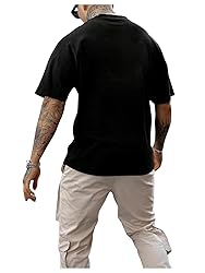 GORGLITTER Men's Crewneck T Shirt Letter Graphic