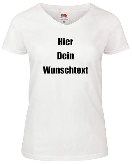Damen T-Shirt V-Auschnitt Bedrucken mit dem Amazon Tshirt Designer. T-Shirt selber gestalten. T-Shirt Druck. T-Shirt mit Wuns