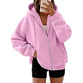 Trendy Queen Womens Zip Up Hoodies 2026 Oversized Sweatshirt