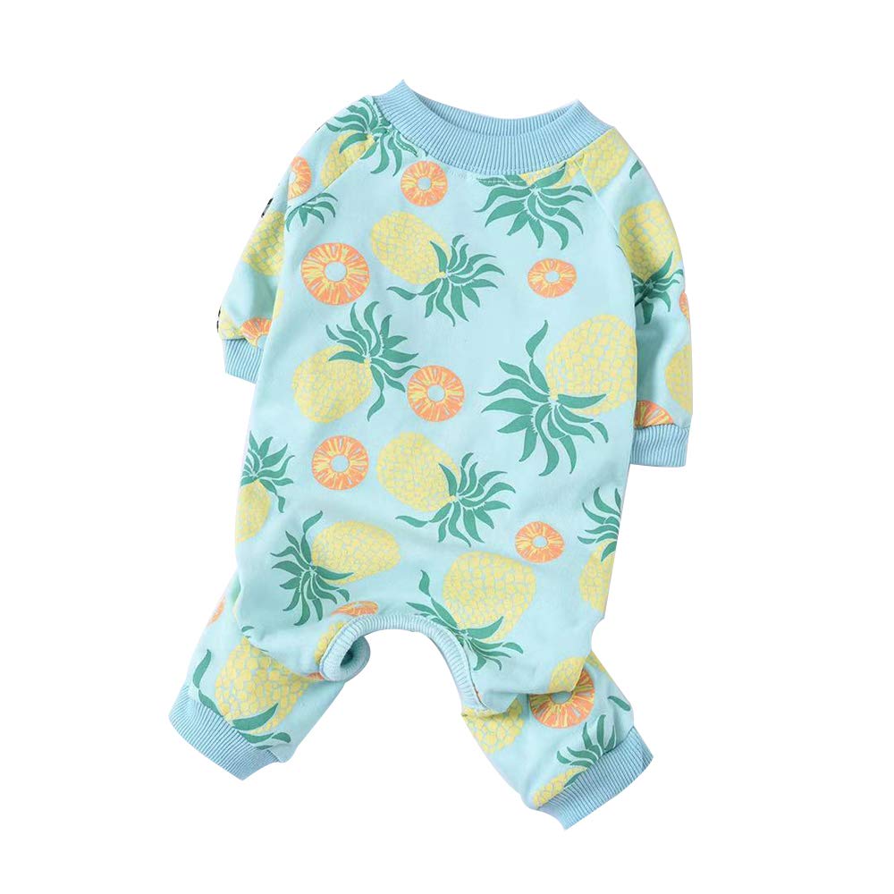 Puppy Dog Pajamas,Cozy Soft Dog Jumpsuits Pet Sleeping Suit Clothes for Small Dogs Medium Dogs (XL: Back Length 39cm, Blue)