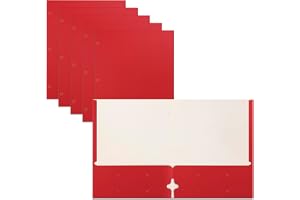 Better Office Products Two Pocket Portfolio Folders, 50-Pack, RED, Letter Size Paper Folders, 50 Pieces, Red