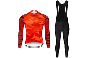 MOXILYN Men's Quick-Dry Cycling Jersey Set Road Bike Bicycle Shirt + Bib Pants with 9D Gel Padded MTB Riding Clothing kit