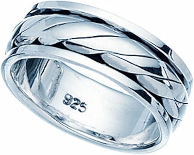 Geflochtener Spinning Ring Sterling Silber 925 Amazon De Schmuck