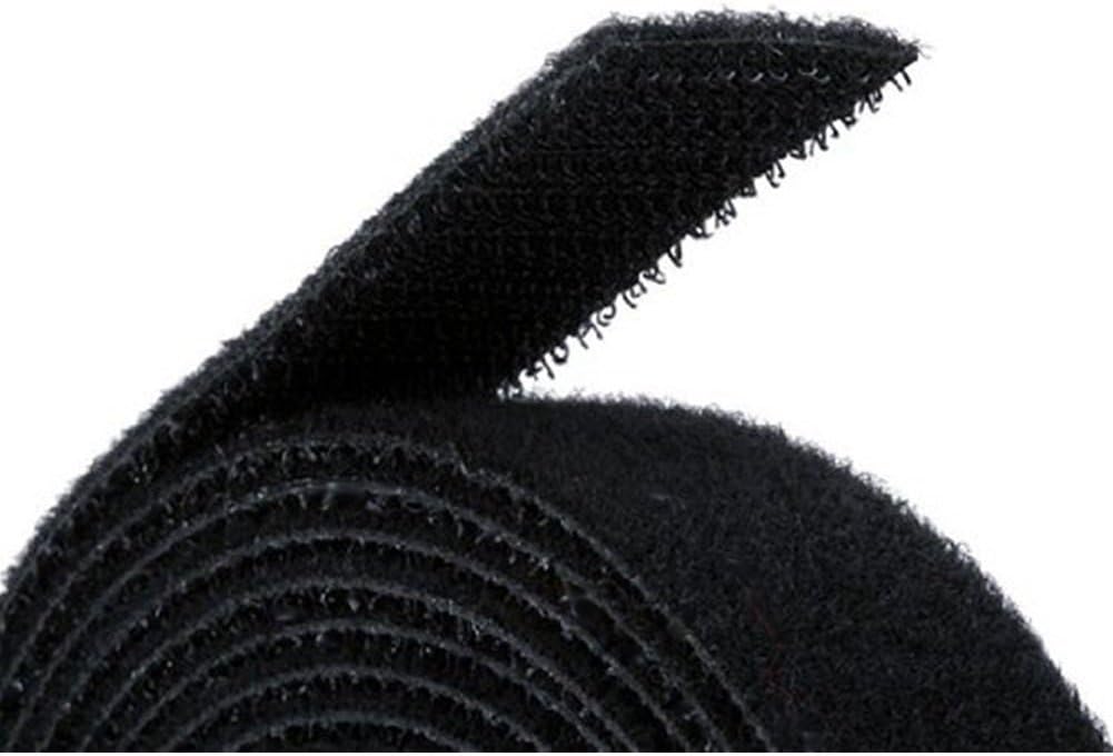 Reusable Hook & Loop Strong Grip Fastener Roll 1 1/2" x 16' (1 1/2" Wide, 16 Feet Long) - Black