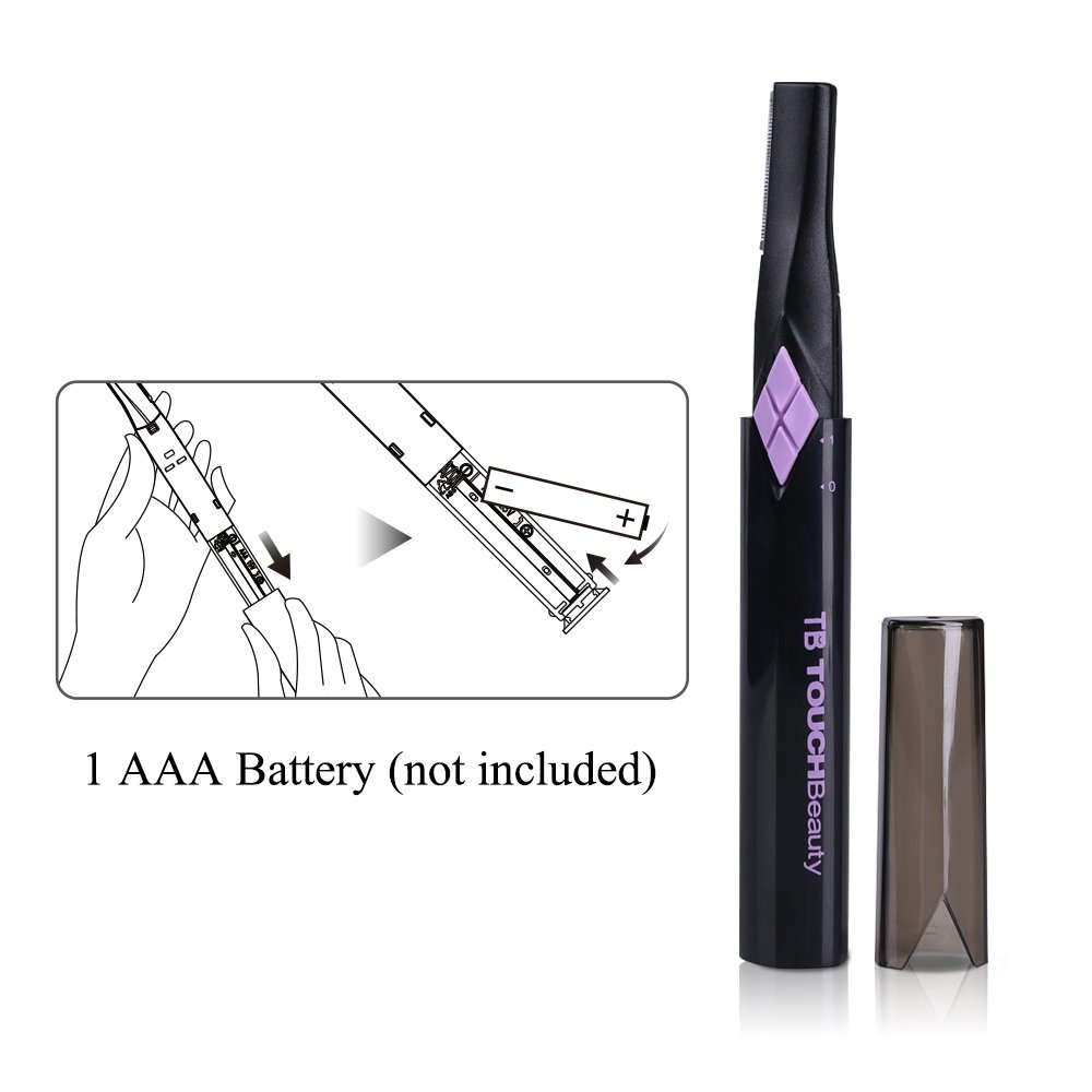 TOUCHBeauty Eyebrow Hair Trimmers for Women Facial Body Hair Shaver with 2 Cutting Head Battery Powered AS-1158