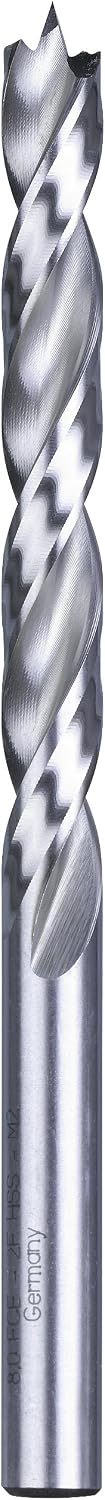 kwb Hardwood Drill diameter 8 Mm with Long Tool Life, Clean Drill Holes, Twin-Land Flute Design and High Precision