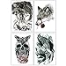 Playmax 8 Sheets of Stylish Waterproof Large Snake Koi Fish Skull Owl Wolf Mechanical Arm Devil Biker Gym Lover Body Arms Shoulders Chest Back Temporary Tattoo Stickers for Teens Guys Boys Men