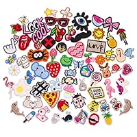 U-Sky Cute Iron on Patches for Kids Clothing, 70pcs Assorted Iron-on Patch for Clothes Jean Jackets Vest, Sew on Appliques for Backpacks Hand Bags, Garment DIY Decor Accessory