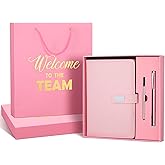 Sayglossy New Employee Welcome to The Team Gift Sets Notebook and Pen Welcome to The Team Box Employee Appreciation Gift Sets for New Office Worker(Pink)