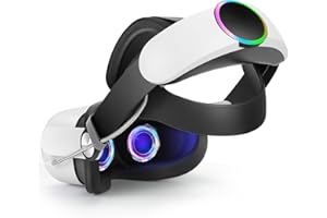 Hurra Head Strap with Battery for Oculus Quest 2, 10000mAh Fast Charging Battery Pack Extend 8H Playtime, Adjustable Elite Strap Replacement with RGB Light Enhanced Comfort Support & Balance in VR