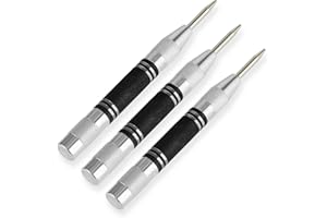 Yetaha 3 Pack Black Automatic Center Punch, 5 Inch Heavy Duty Steel Spring Loaded Center Hole Punch with Adjustable Tension P