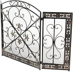 FF Antichispas para Chimenea 3 Grupo Hierro Chimenea Pantalla, Cubierta