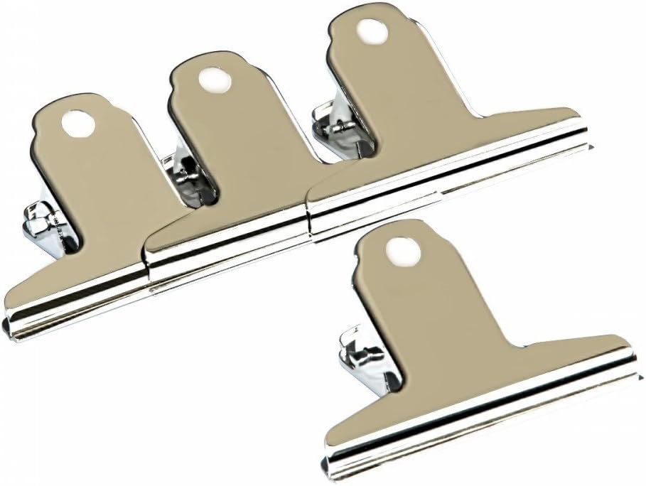 Amazon MyLifeUNIT Large Bulldog Clips, Metal Paper Clip, Bull Dog Clips 76mm 4 Pack クリップ