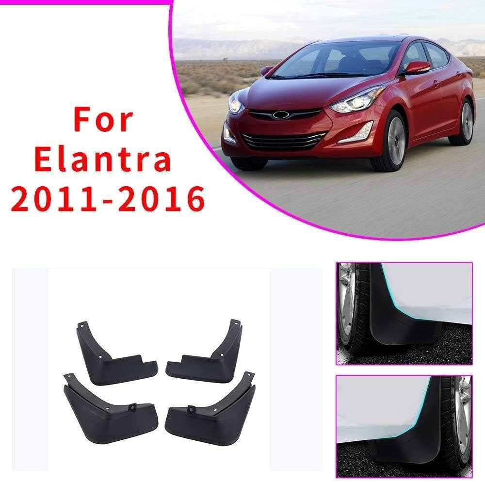 Black 4Pcs Car Mud Flaps Mudguards, for HYUNDAI ELANTRA 2011-2016 Front & Rear Splash Guards Auto Fender Styling & Body Fittings, with Installing Screw Nails