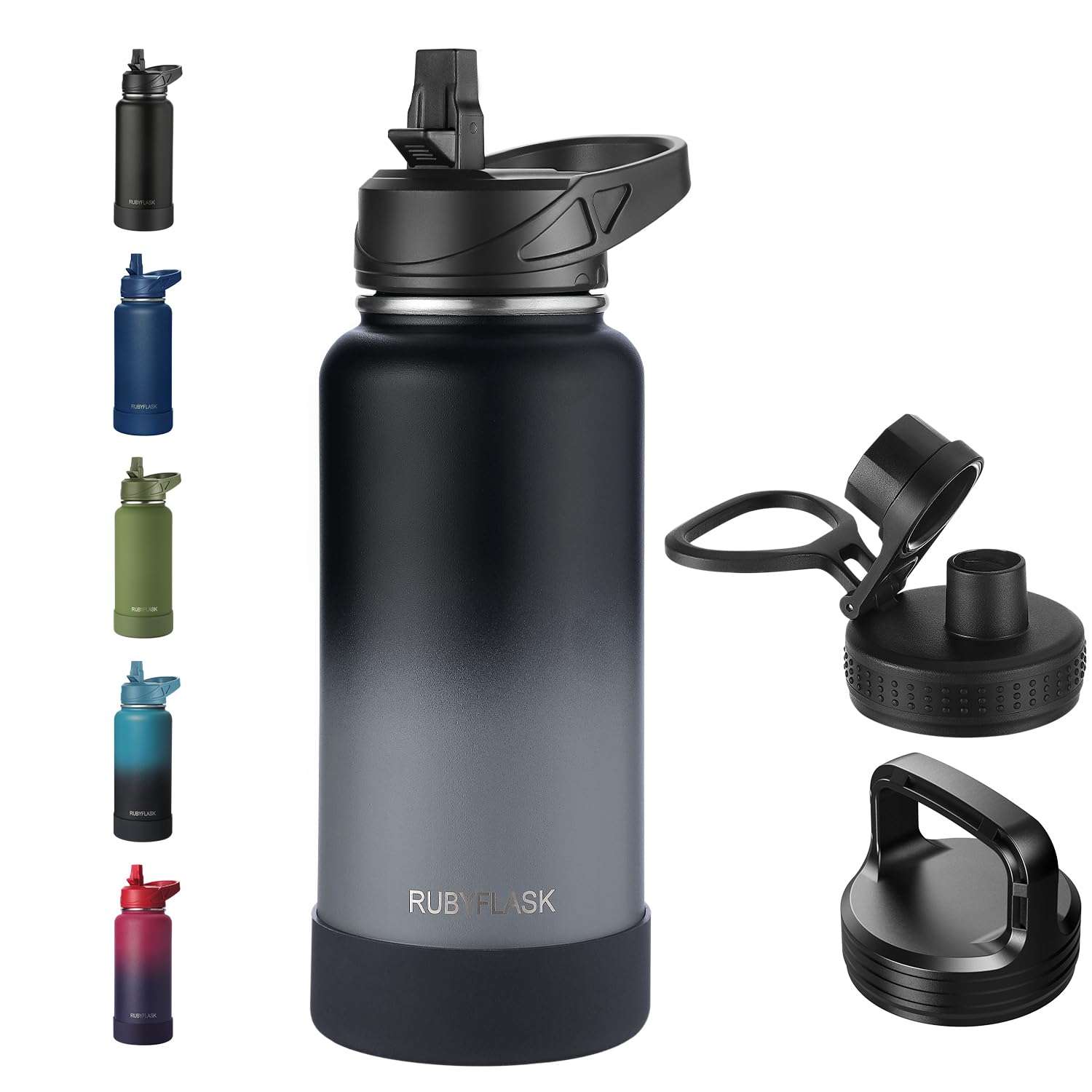 RUBYFLASK 32oz Insulated Water Bottle with