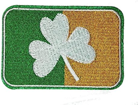 Choppershop Irish Clover Flag Ireland Shamrock Embroidered Iron On Patch