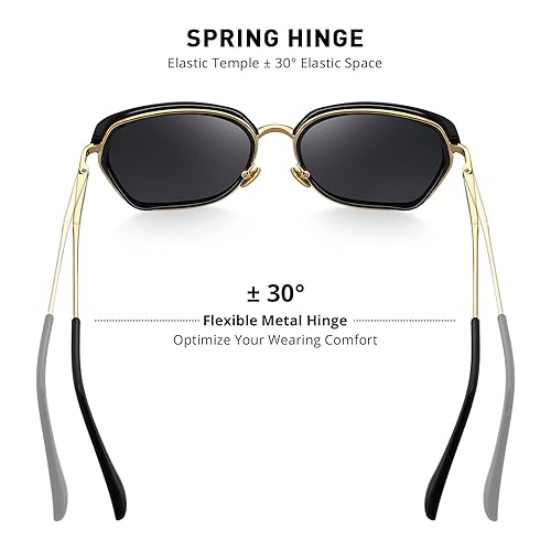 OLIEYE Vintage Oversized Shield Frame Women's Polarized Sunglasses