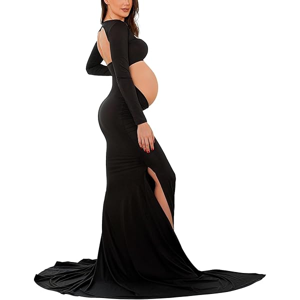 empire waist maxi dress maternity Long Sleeve Empire Waist Maxi Dress main image 1