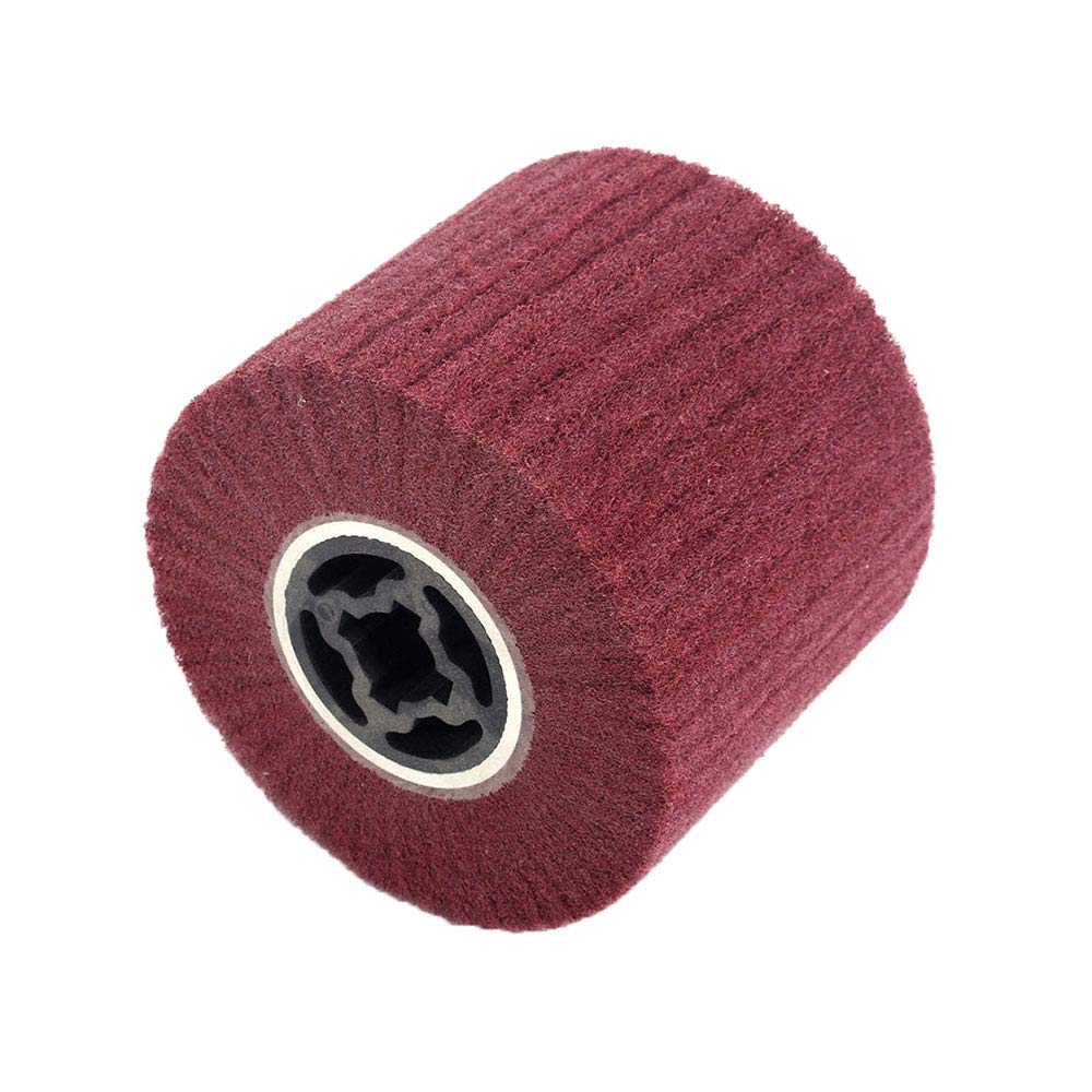 120x100mm Nylon Web Drum Non-woven Abrasive Flap Wire Drawing Polishing Burnishing Wheel for The Surface Treatment of Metal Products 600 Grit (Grit 600)