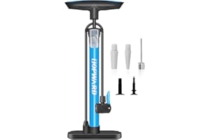 Topward Bicycle Tire Pump Portable, Hand Air Pump for Bike Exercise Balls Inflatables, Fits Presta & Schrader Valve, Bike Floor Pump with Ball Pump Needle for Soccer Volleyball Basketball Inflator