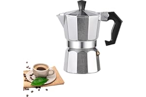 QRZLP Moka Pot, Premium Stovetop Espresso Maker Aluminium Coffee Percolator for Gas or Electric Ceramic Stovetop Italian Moka Express Coffee Maker for Home & Camping. (3 Cup-150ml)