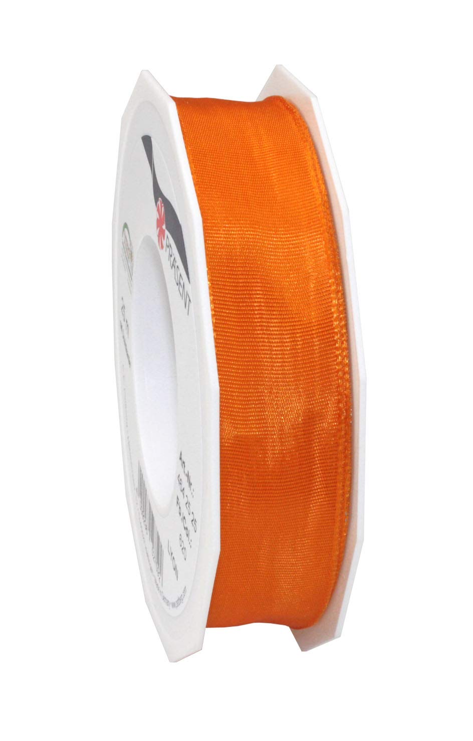 Präsent - Lyon Wired Taffeta Ribbon Orange 25 mm Width, 25 m Length — image 1