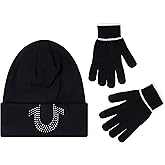True Religion Beanie Hat and Touchscreen Glove Set