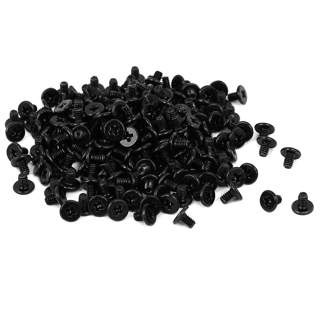 sourcing map M2x3mm Male Thread Phillips Flat Head Bolt Screw Suitable for Double Bed Furniture TV Rack Wall Hanging 200pcs