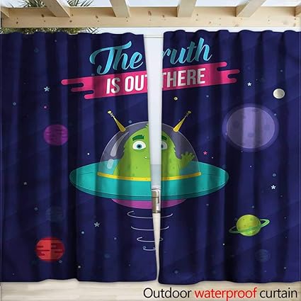 Amazon Com Warmfamily Outer Space Outdoor Curtain Monster Waving