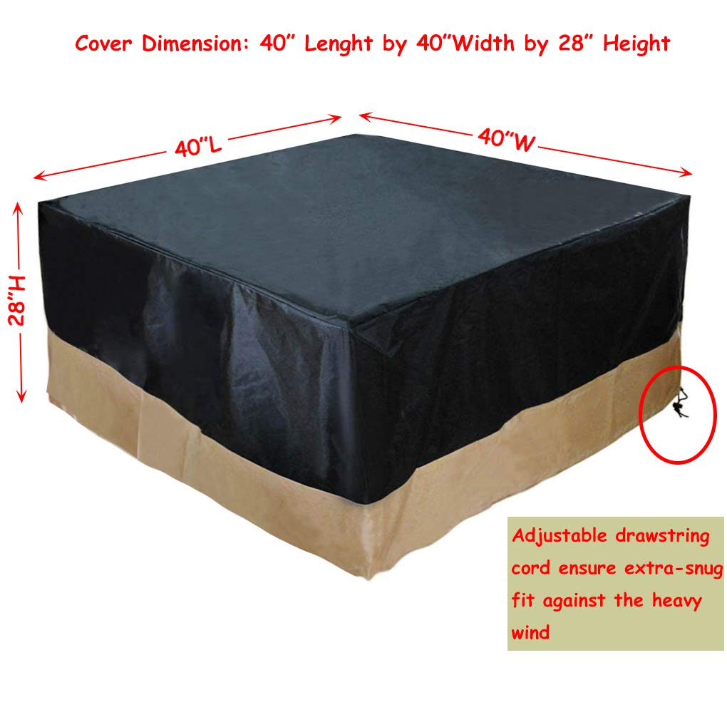 Prohome Direct Fire Pit Cover Waterproof 600d Heavy Duty Square