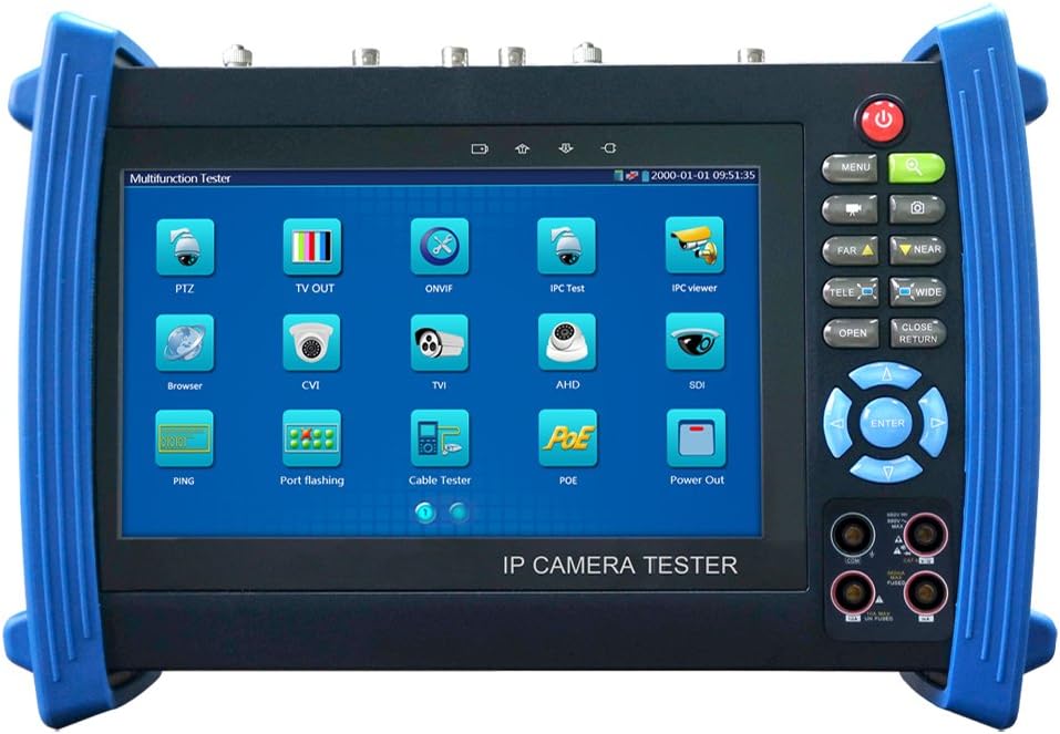 Hitosino CCTV Security Tester Monitor IPC SDI TDR POM Multi-function 7'' Screen Camera Test ONVIF/WIFI PoE Full Functions IPC-8600MOVTADHS