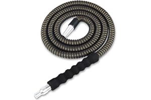 HAPYWAER 72'' Hookah Hose Leather Wrapped Hose With Stainless Steel Mouthpiece Foam Handle Washable Durable Long Shisha Hose (Black)