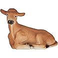 MOJO Jersey Calf Laying Realistic Farm Animal Hand Painted Toy Figurine