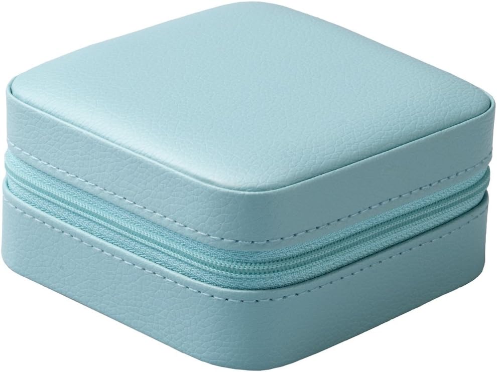 Vlando Small Travel Jewelry Box Organizer Display Case for Girls Women Gift Rings Earrings Necklaces Storage, Blue: Home & Kitchen